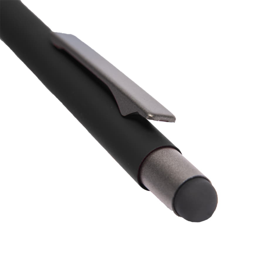 Ручка шариковая FACTOR GRIP со стилусом, черный, бежевый-4
