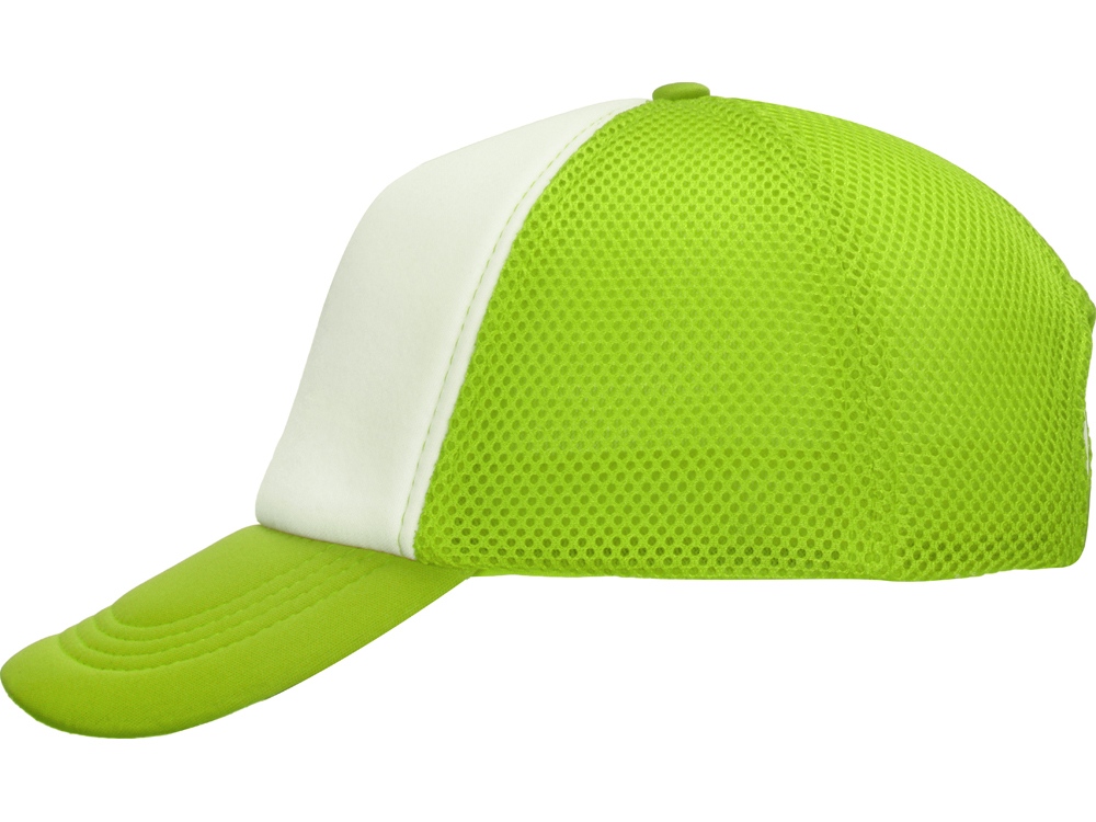 Бейсболка с сеткой Newport, зеленое яблоко/белый-5