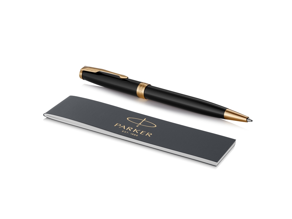 Ручка шариковая Parker Sonnet Core Black Lacquer GT, черный/золотистый-2