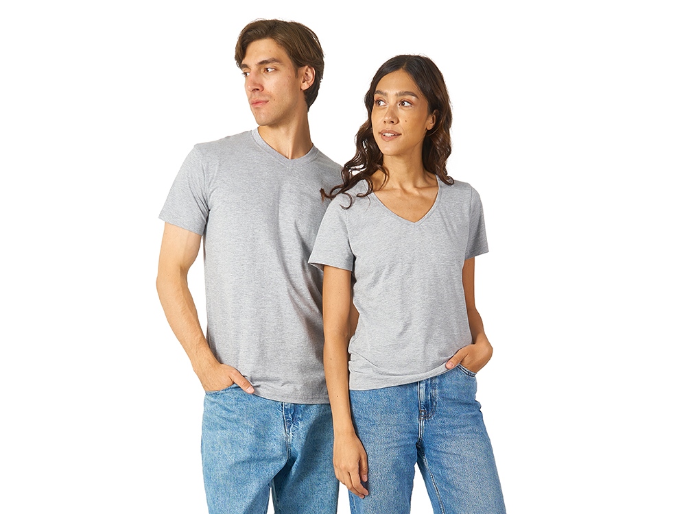 Футболка Heavy Super Club N женская с V-образным вырезом, серый меланж-4