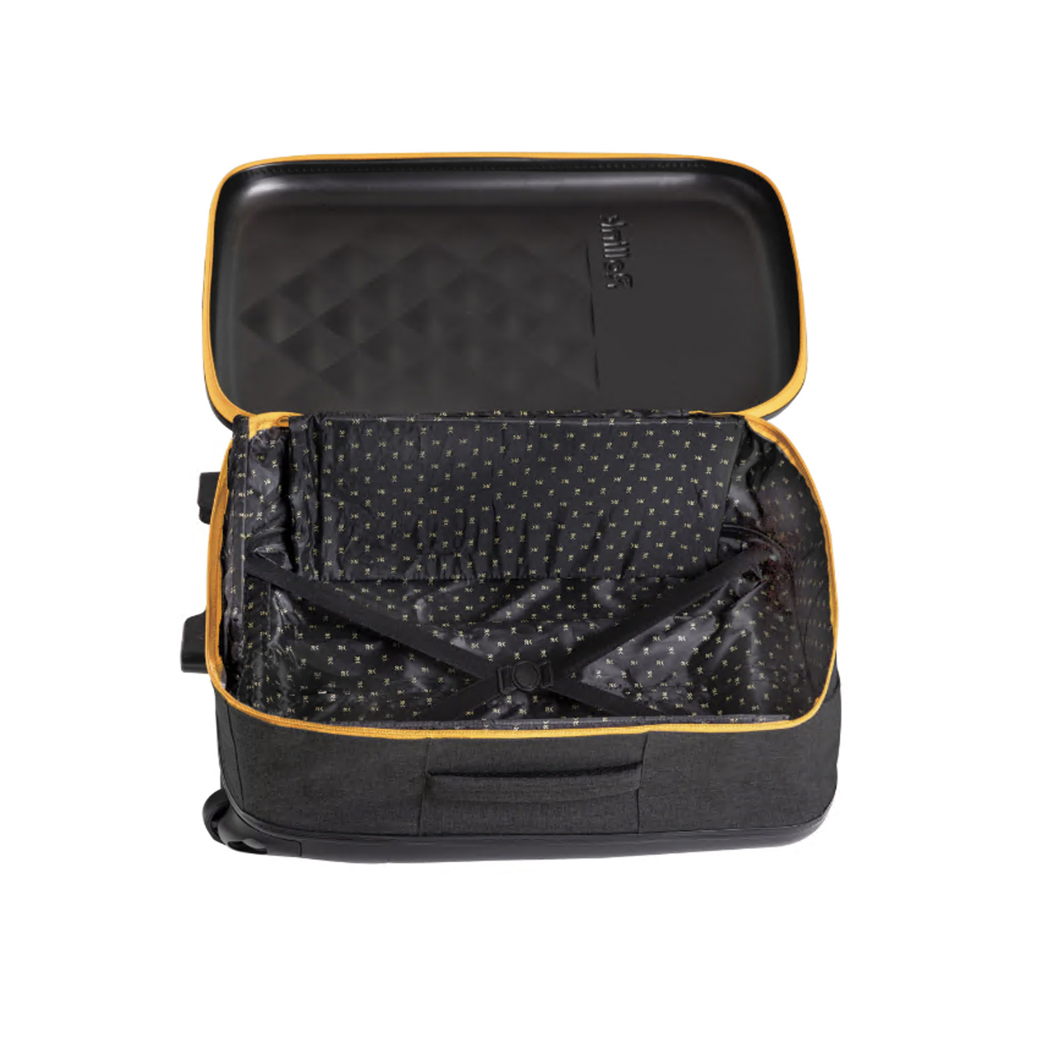 Чемодан складной Rollink Earth 55x40x20 см, 2 колеса, черный/оранжевый-12