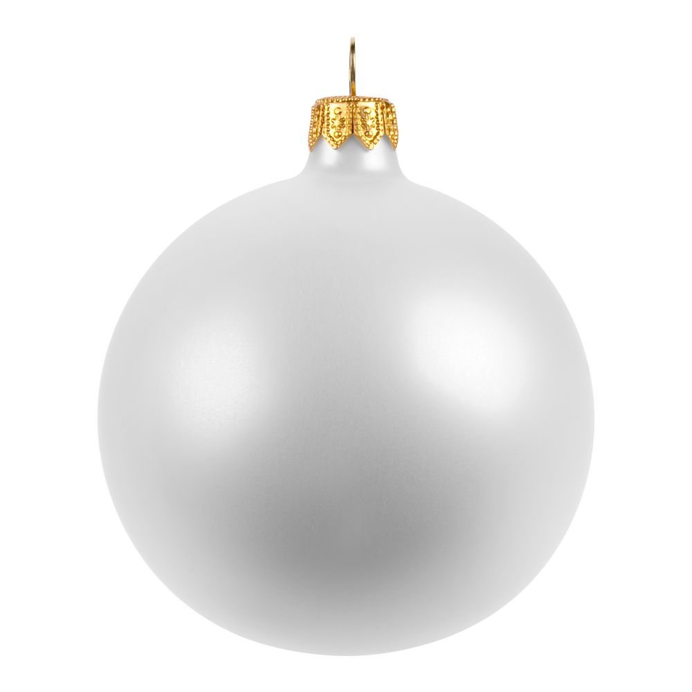 Елочный шар Gala Matt в коробке, 8,5 см, белый-2