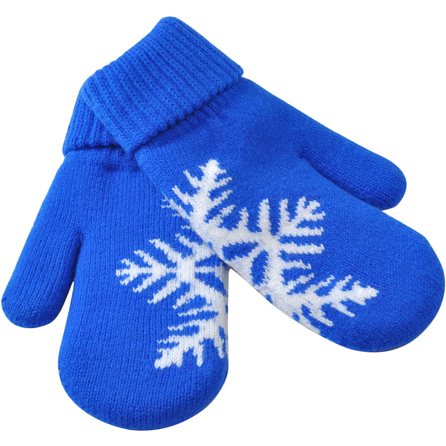 Варежки "Сложи снежинку!" с теплой подкладкой, синий-1