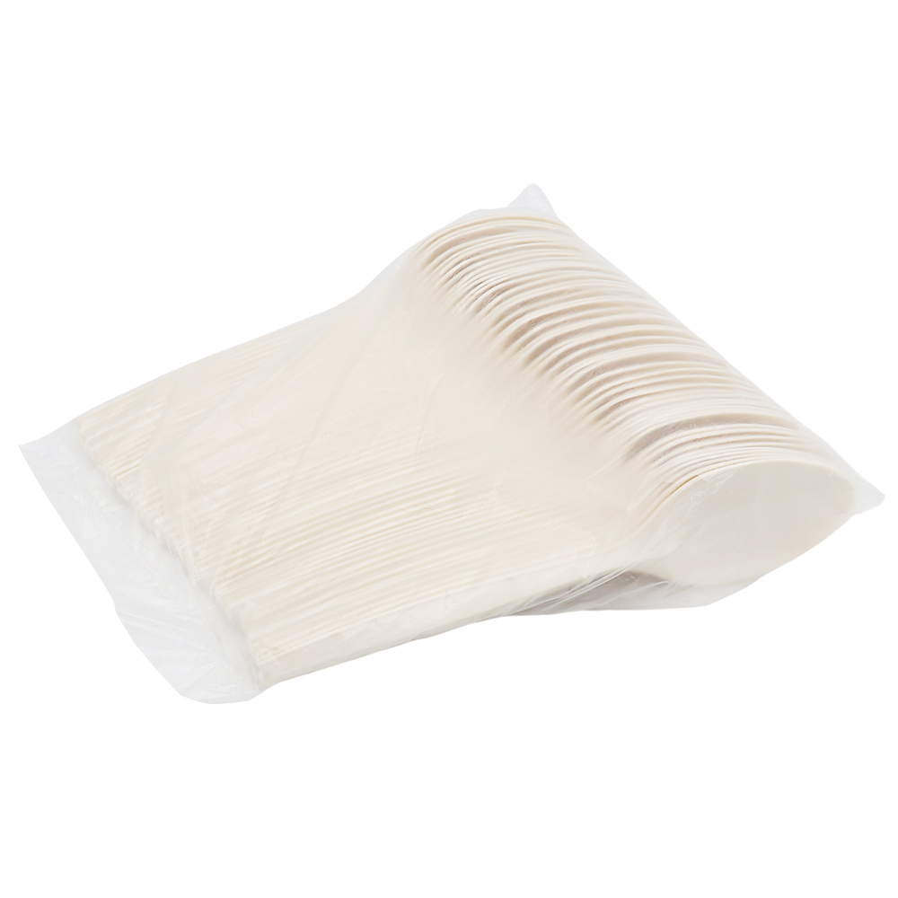 Набор 50 шт ложка из кукурузного крахмала, Белый-1