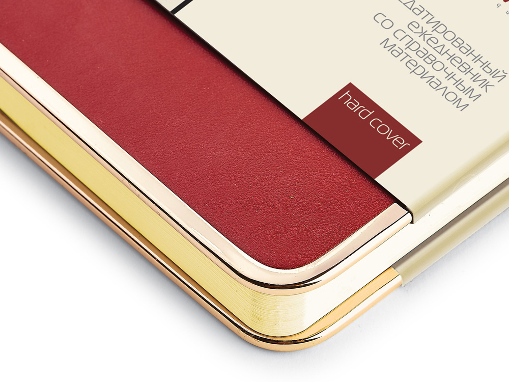 Ежедневник А5 недатированный Chelsea, бордовый (золотистый кант и срез)-4