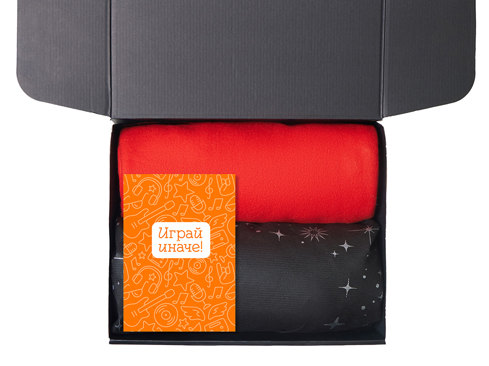 Подарочный набор с пледом, свечой и диффузором, красный-2