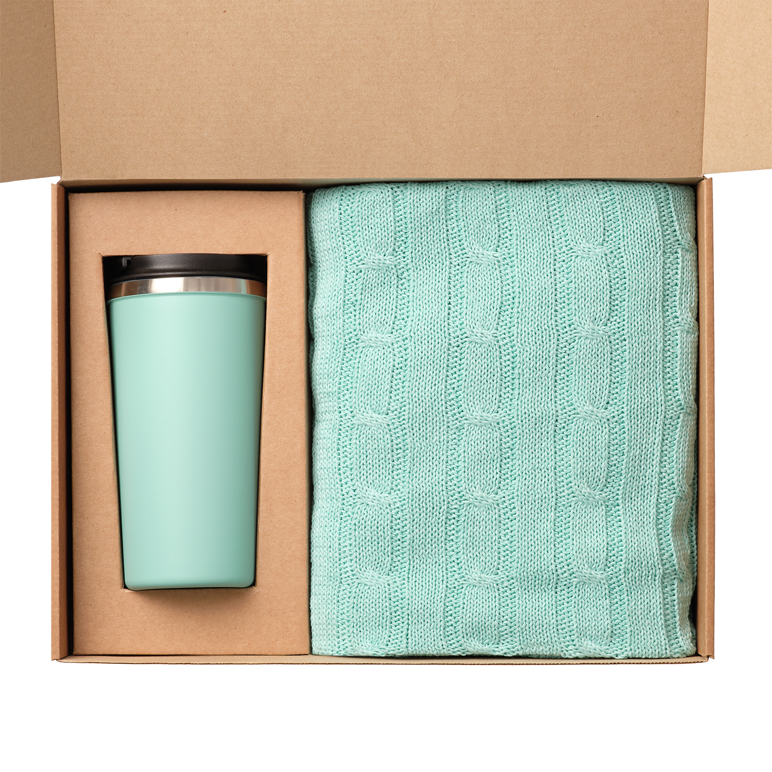 Подарочный набор Palermo, Fado, аква (плед, термокружка)-1