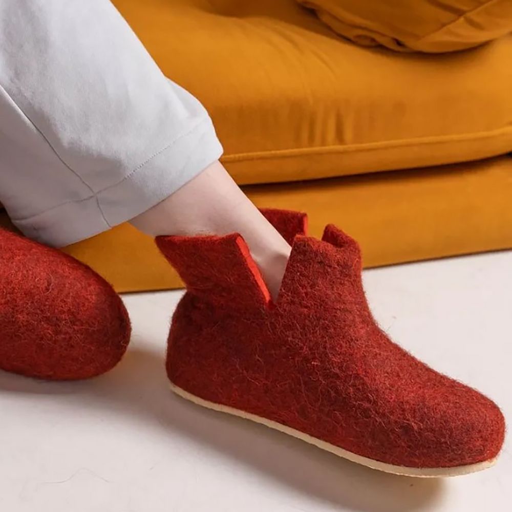 Домашние валенки Wild, красно-коричневые (терракот)-3