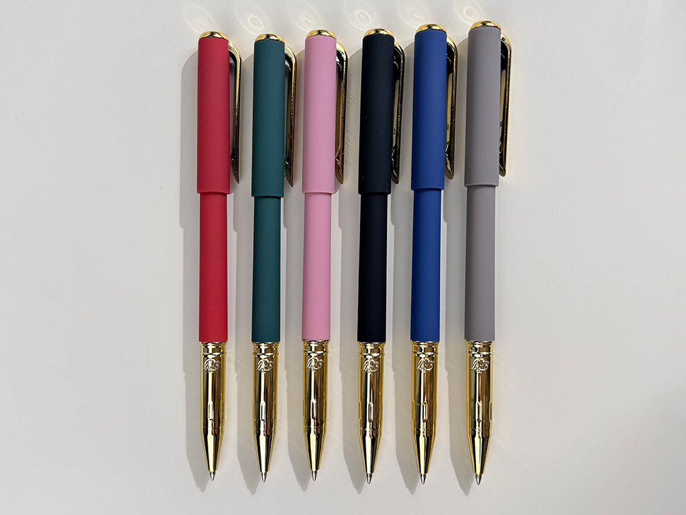 Ручка пластиковая шариковая Parliament, 0,7 мм, синие чернила, серый/золотистый-6