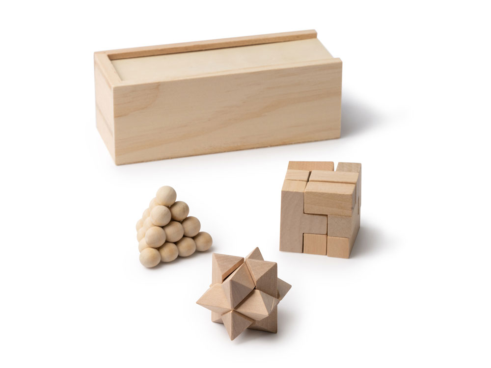 Набор головоломок Камушки из натурального дерева-1