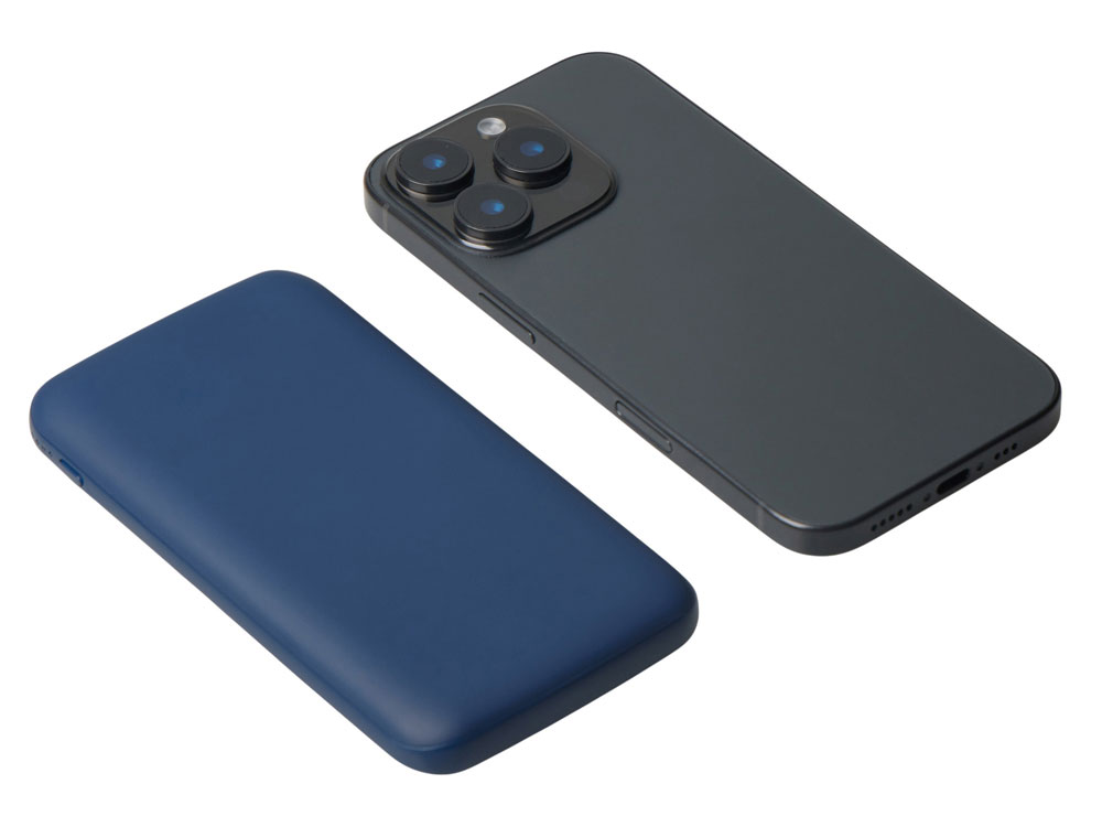 Набор из внешнего акуумулятора и универсального кабеля с подсветкой лого Reserve LED, 10000mAh, темно-синий-14