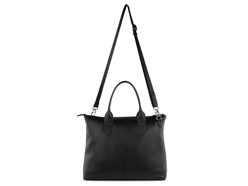 Сумка-шоппер BUGATTI Elsa, чёрная, воловья кожа/полиэстер, 46х11х31,5 см-7
