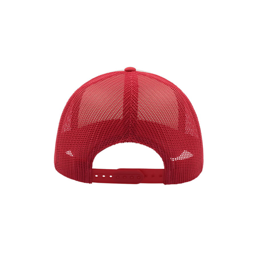 Бейсболка RAPPER, 5 клиньев, пластиковая застежка, белый, красный-5