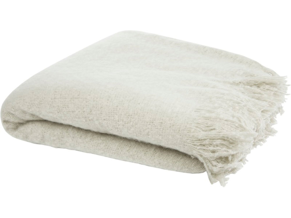 Мохеровый плед из вторичного ПЭТ Ivy, светло-серый-2