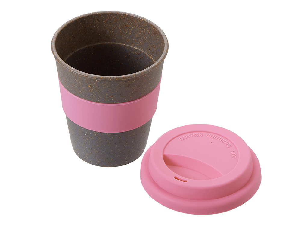 Стакан с силиконовой крышкой Cafe, dust pink-1