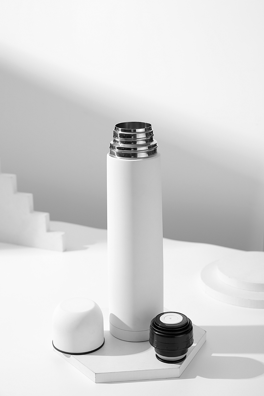 Термос софт-тач Yanemal 1 л. (белый)-6