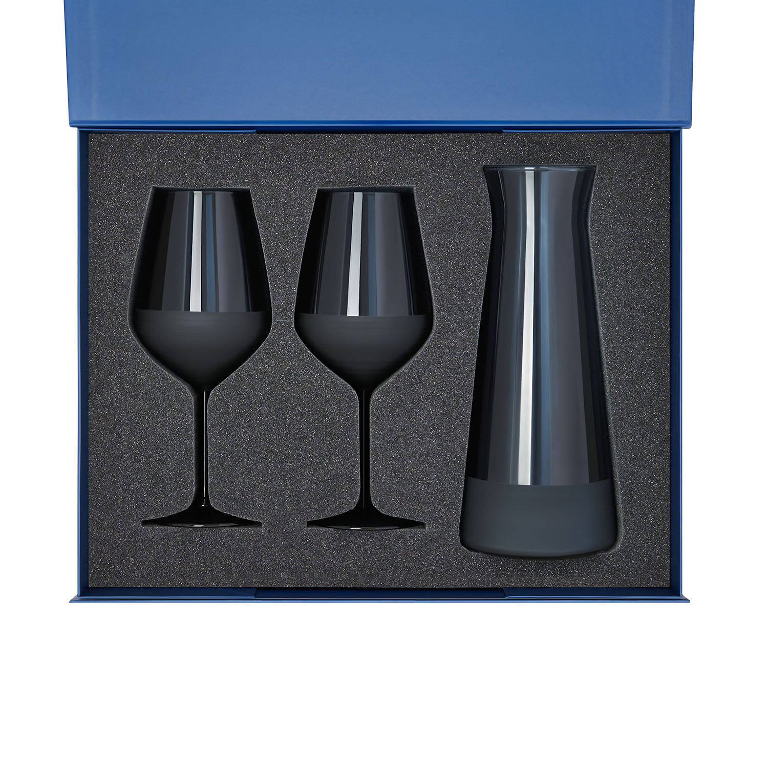 Подарочный набор декантер + 2 бокала для вина Сапфир (Sapphire) в синей коробке-1