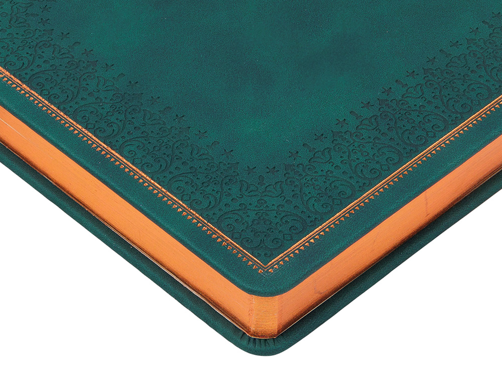 Ежедневник недатированный А5 Royal, зеленый с бронзовым срезом-4