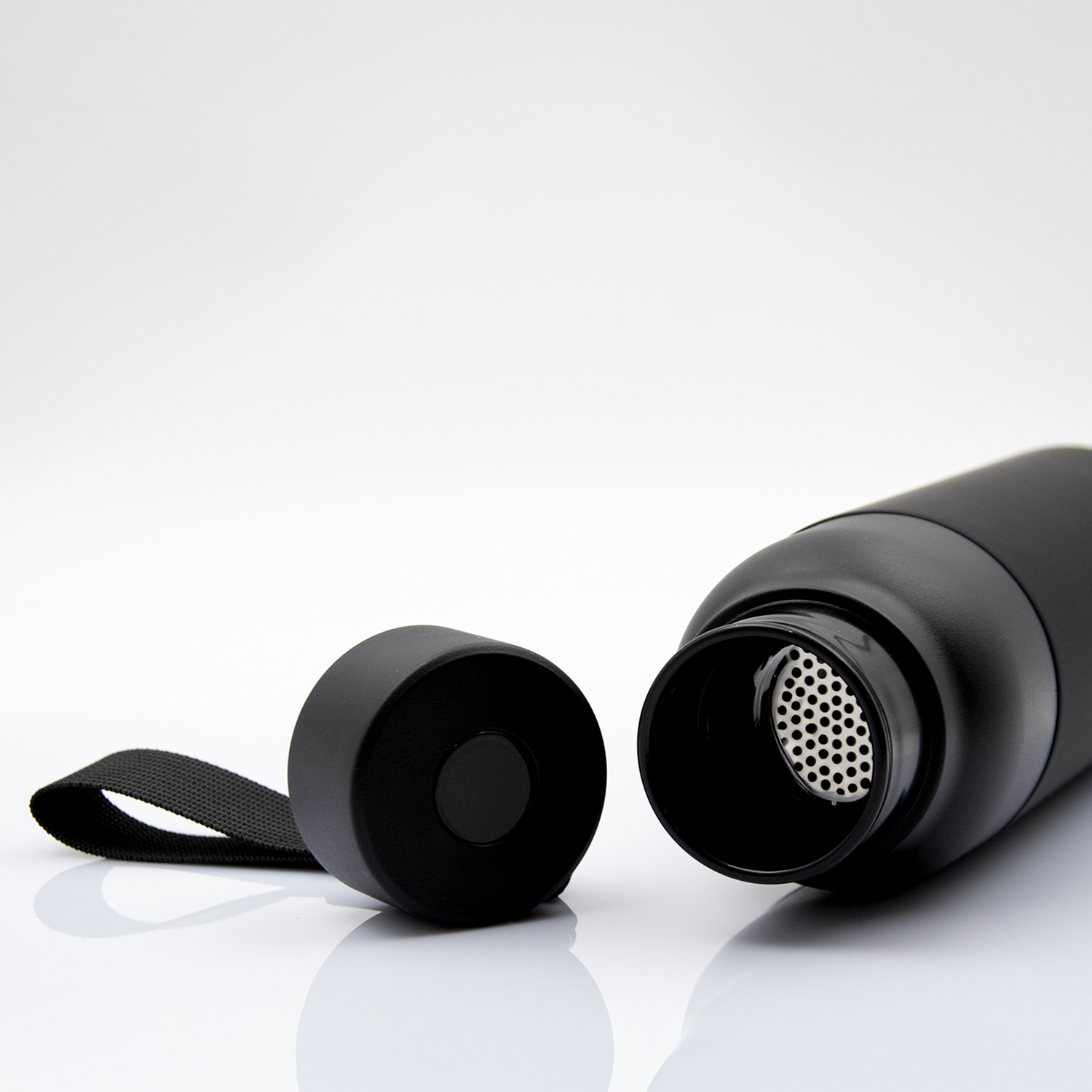 Термобутылка Button Black (черный)-5