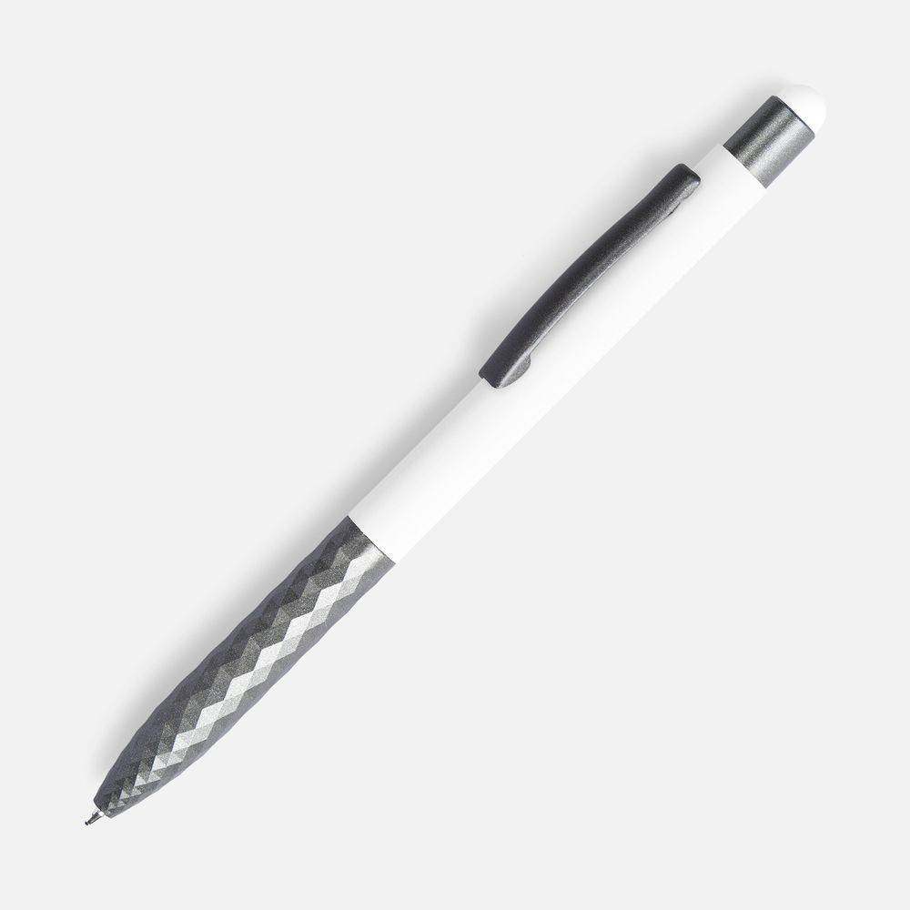 Ручка шариковая Digit Soft Touch со стилусом, белая-0