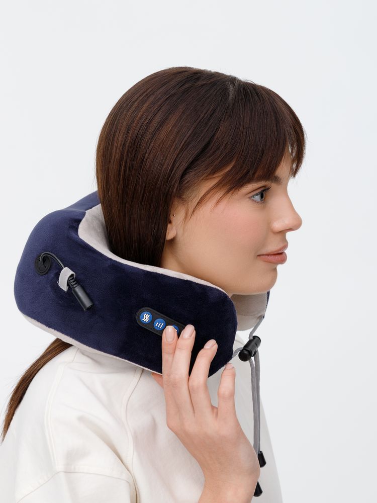 Дорожная подушка-массажер inRelax, синяя-6