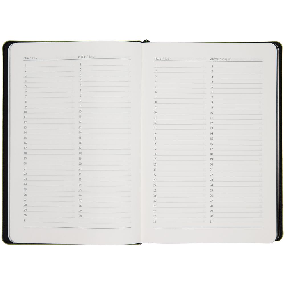 Ежедневник Alanis, недатированный, черный с зеленым-3