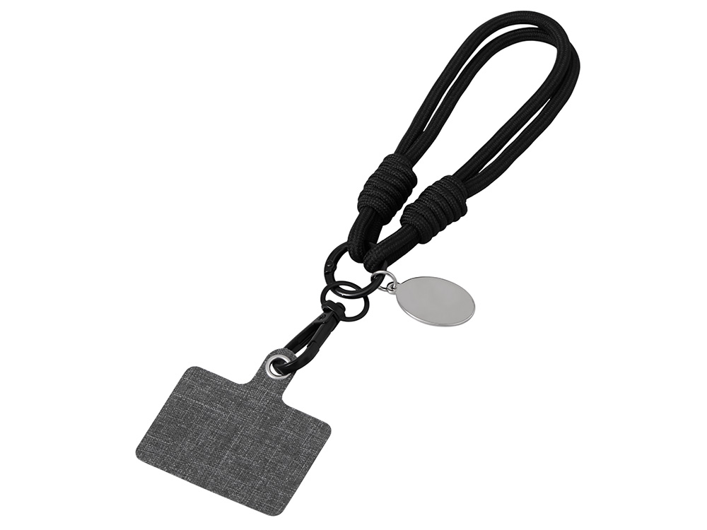 Брелок-браслет Bohemian c тканевым держателем для телефона, черный-0