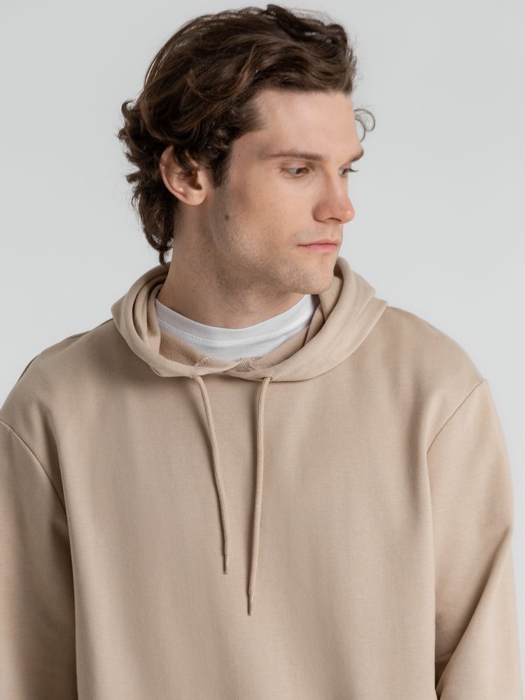 Толстовка с капюшоном унисекс Hoodie, бежевая-4
