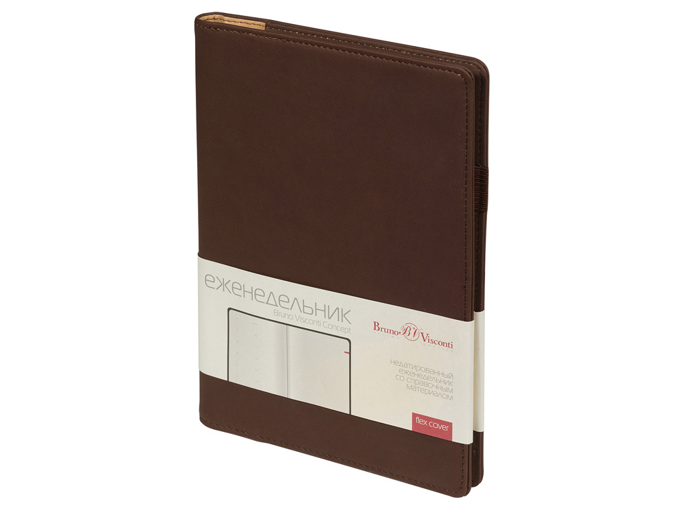 Еженедельник недатированный А5 Concept, коричневый-0
