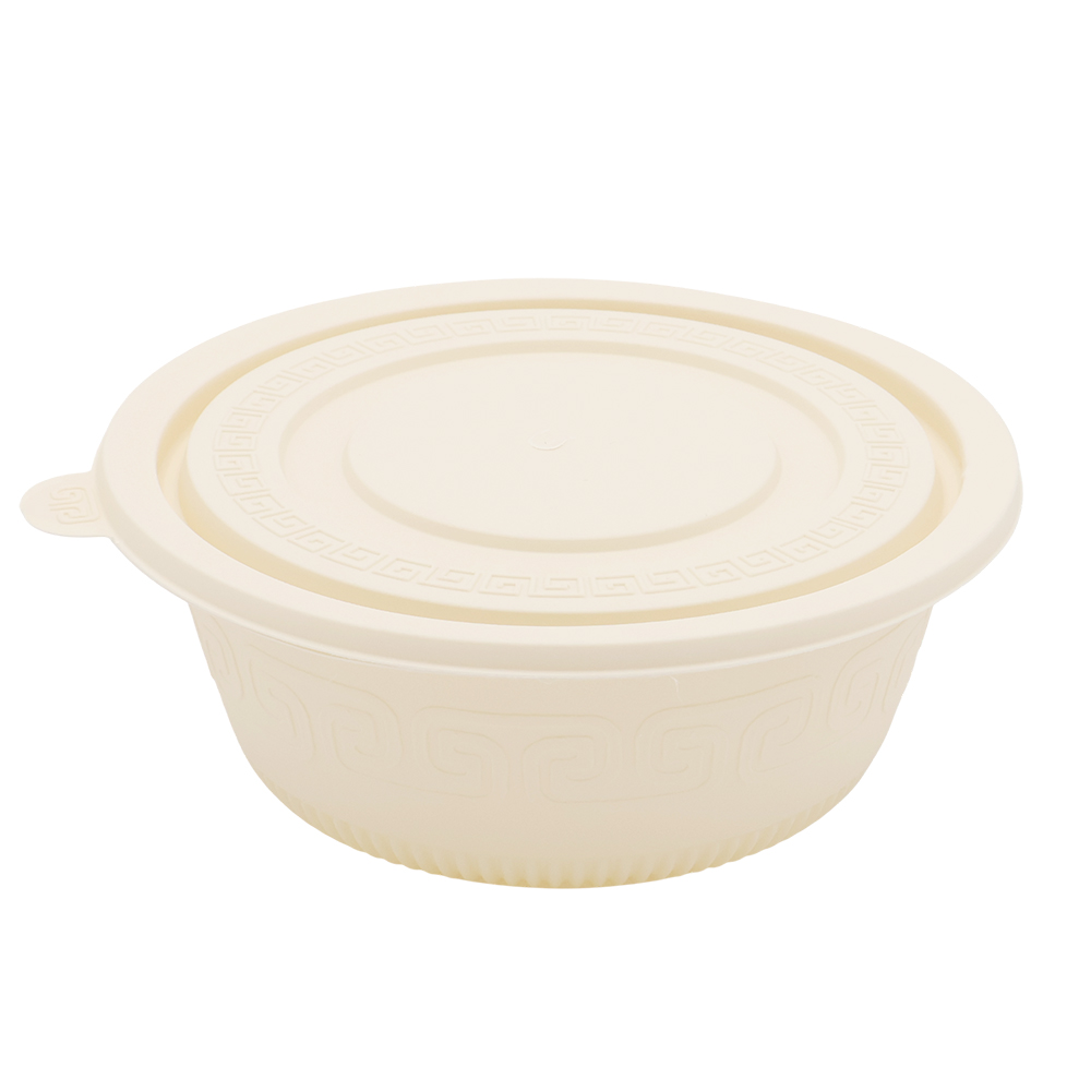 Набор контейнеров (супница) из кукурузного крахмала, Белый-3