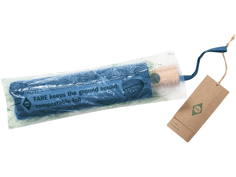 Зонт складной 5429 ÖkoBrella из бамбука, полуавтомат, серый-4