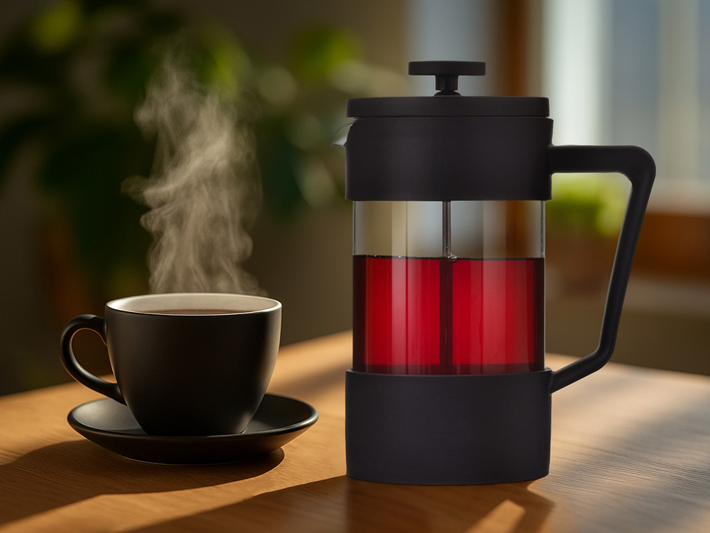 Пластиковый френч-пресс Intense, 600мл, черный-8