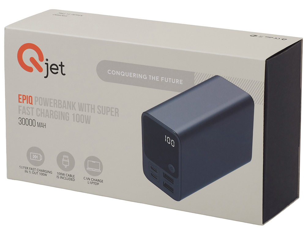 Внешний аккумулятор для ноутбуков EpIQ, 100 Вт, 30000 mAh, темно-серый-14