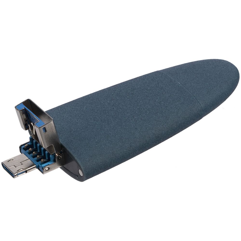 Флешка Pebble Universal, USB 3.0, серо-синяя, 32 Гб-2