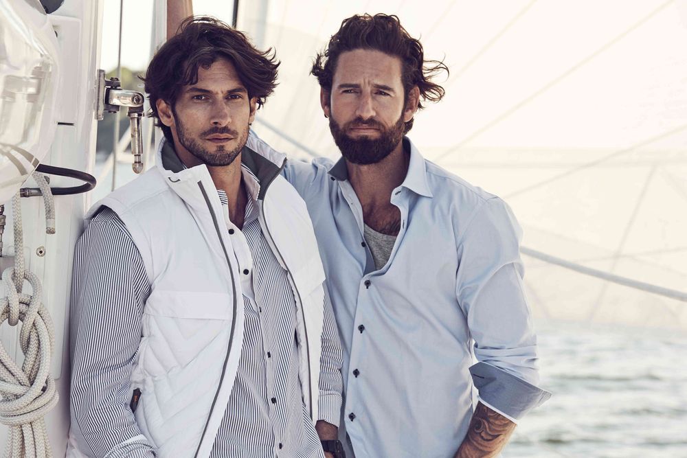 Рубашка мужская в полоску Reno, темно-синяя-4