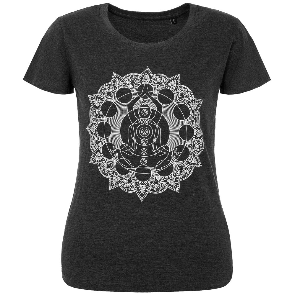 Футболка женская Chakraday, черный меланж-1