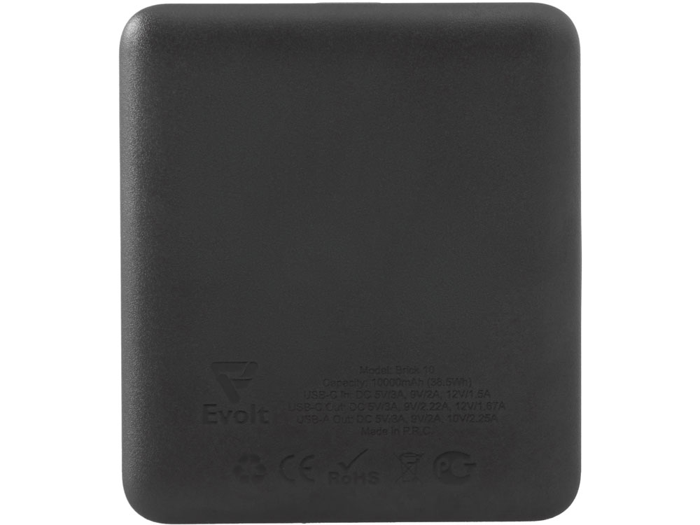 Внешний аккумулятор Brick 10 с быстрой зарядкой QC/PD, 10000 мАч, черный-3