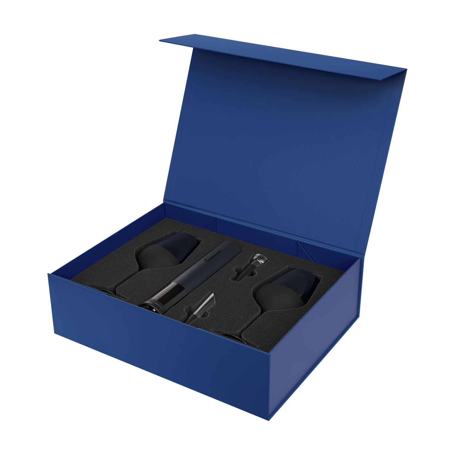 Подарочный набор 2 бокала для вина Блэк Эдишн (Black Edition) + набор для вина Сакраменто (Sacramento) в синей коробке-2