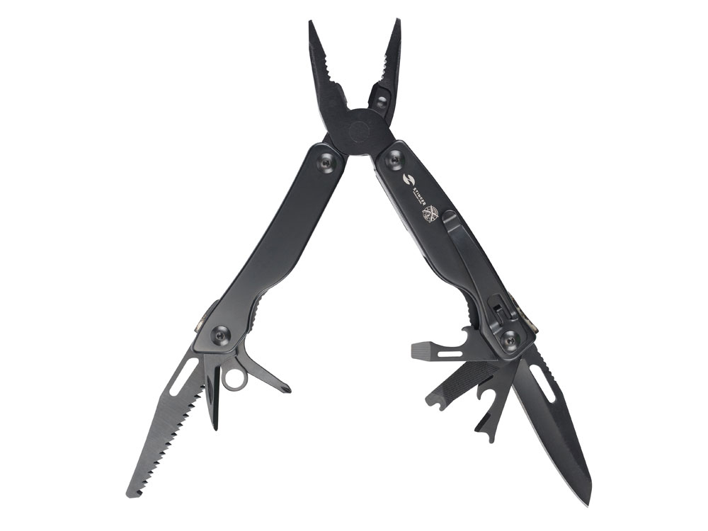 Мультитул Stinger, 100x40 мм, 11 функций, сталь, чёрный, в комплекте нейлоновый чехол-2