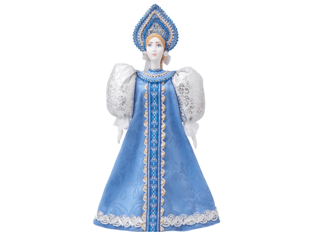 Подарочный набор: кукла фарфоровая, мед, голубой-2