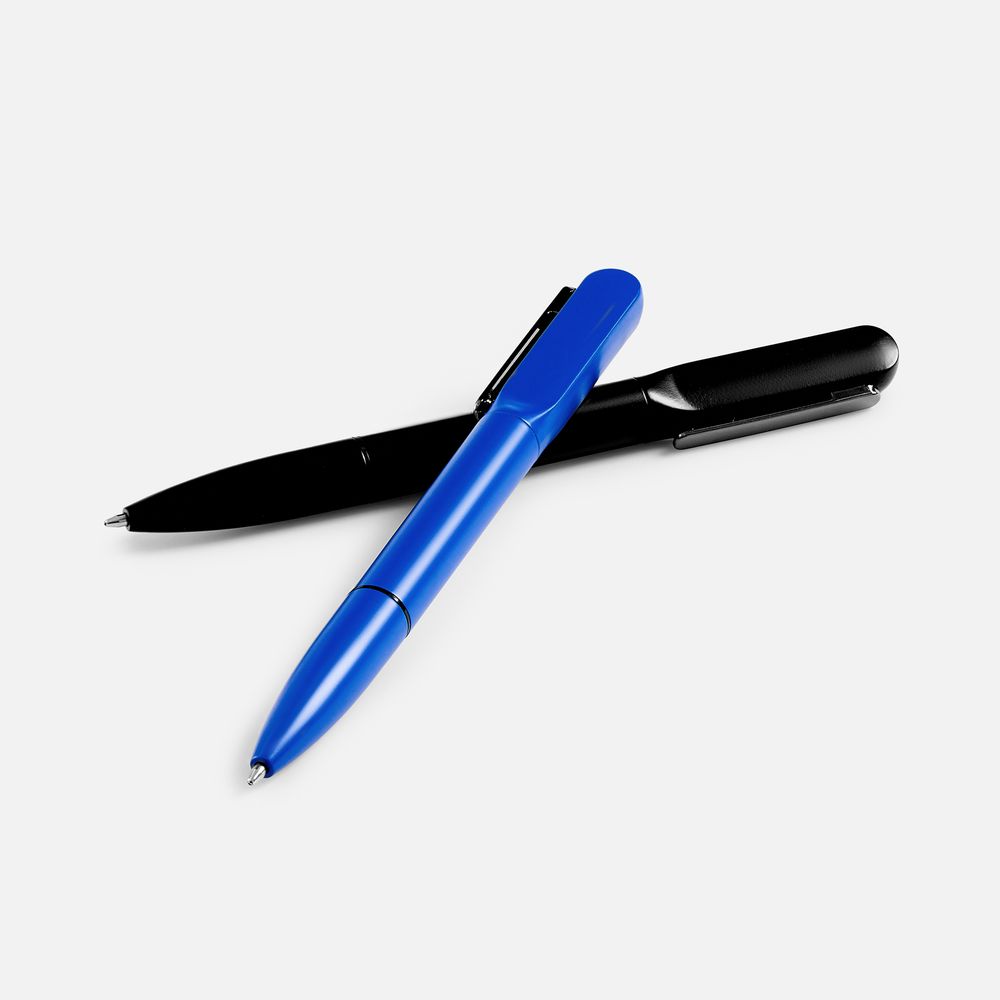 Ручка шариковая Lucenti с подсветкой логотипа, синяя-2