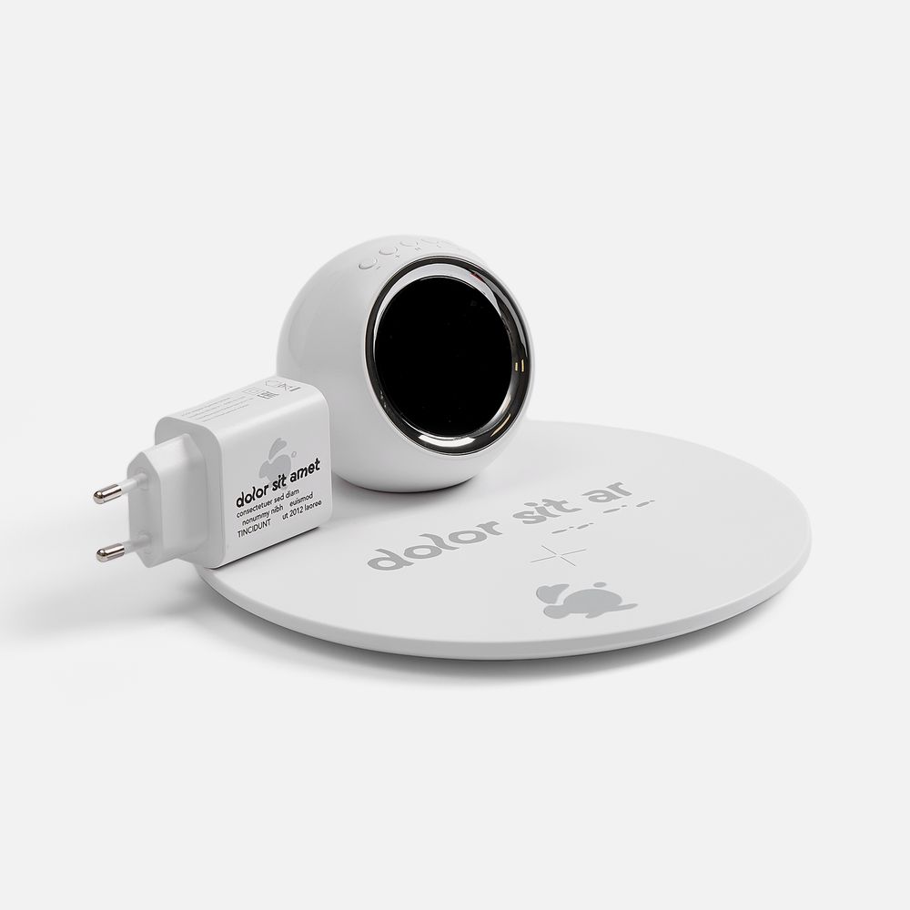 Станция беспроводной зарядки с часами и подсветкой GlobeBee, белая-5