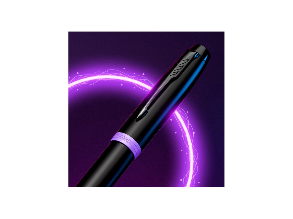 Шариковая ручка Parker IM Vibrant Rings Flame Amethyst Purple, стержень: M blue, в подарочной упаковке.-4