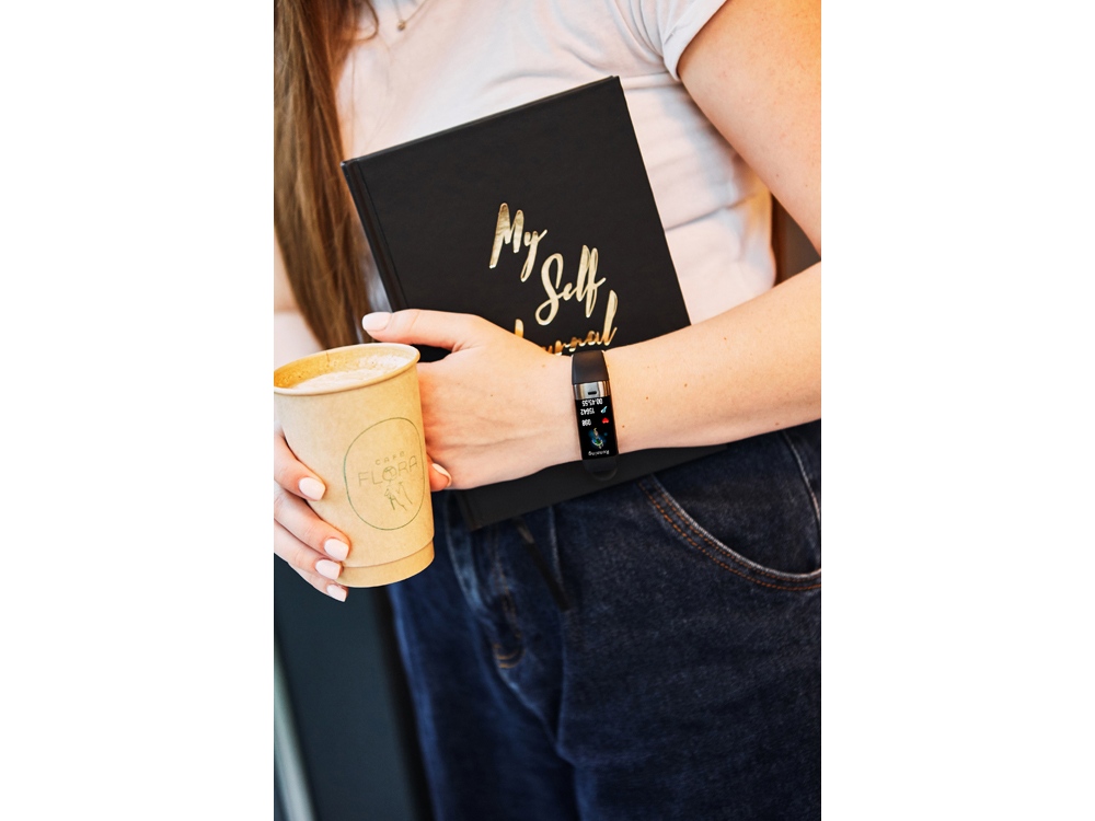 Фитнес-браслет с виртуальным тренером и измерением ЭКГ Canyon Smart Coach SB-75, IP67, черный-5