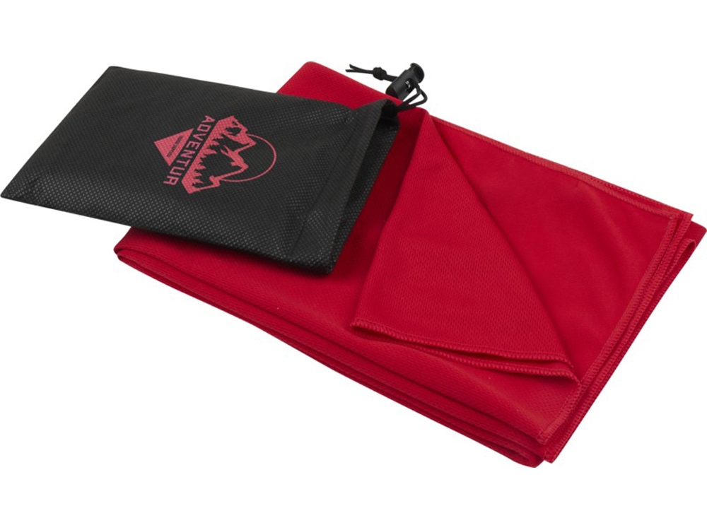 Lucas спортивное полотенце из переработанного полиэстера 50х100 см - Красный-5