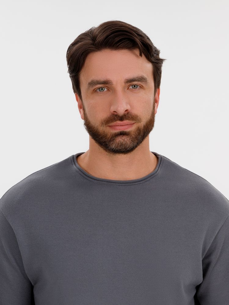 Лонгслив унисекс Siluetti Fuori, серый-4