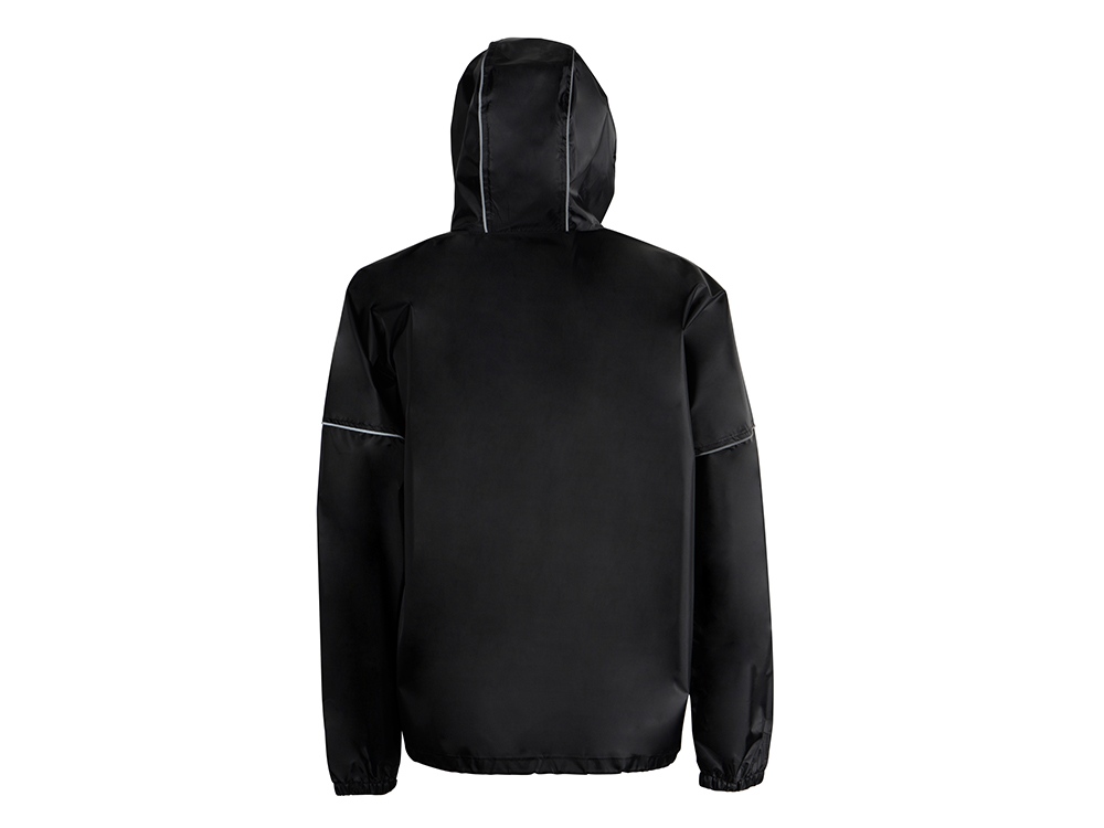 Короткий дождевик Tornado со светоотражающими элементами, черный-3