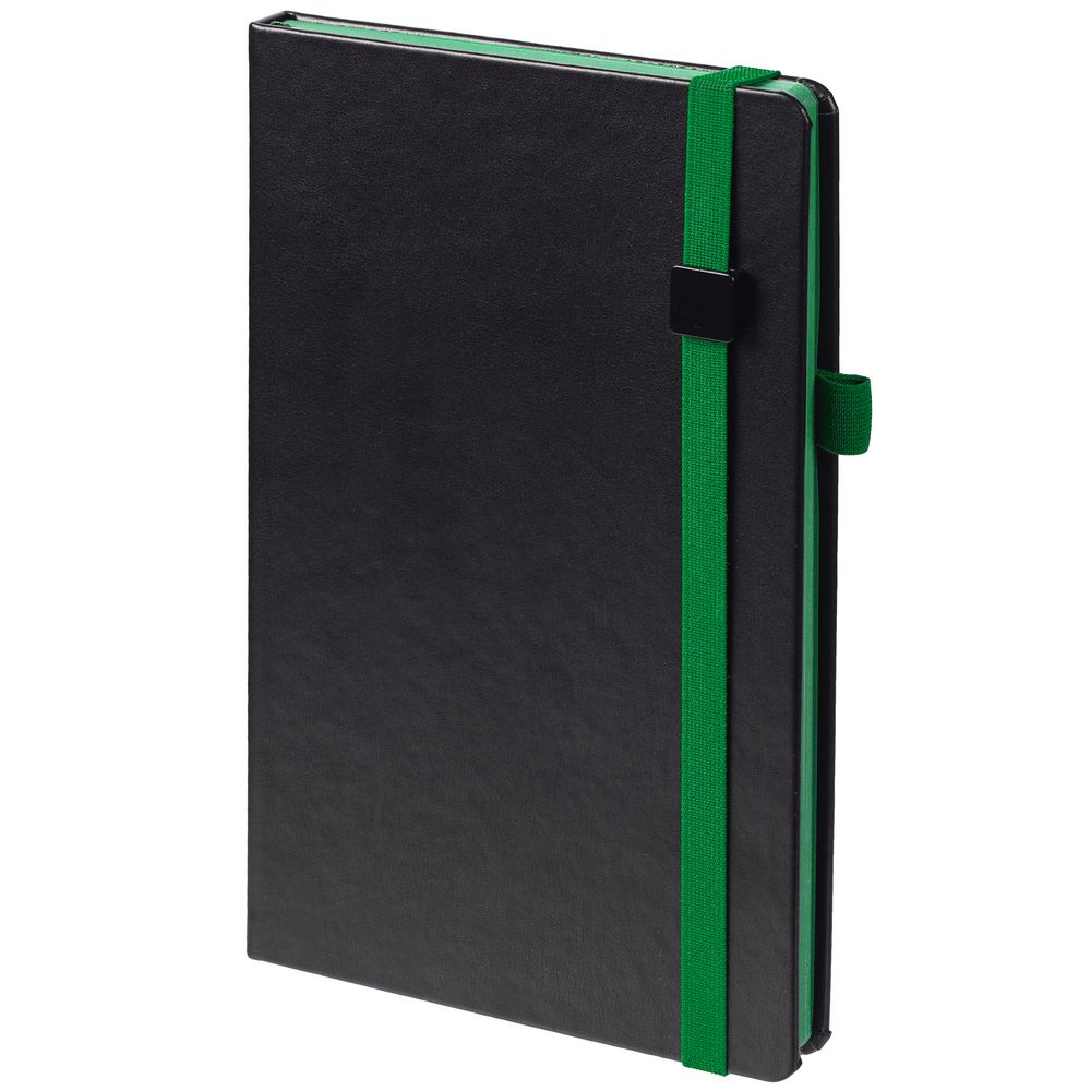 Ежедневник Ton Black, недатированный, черный с зеленым-0
