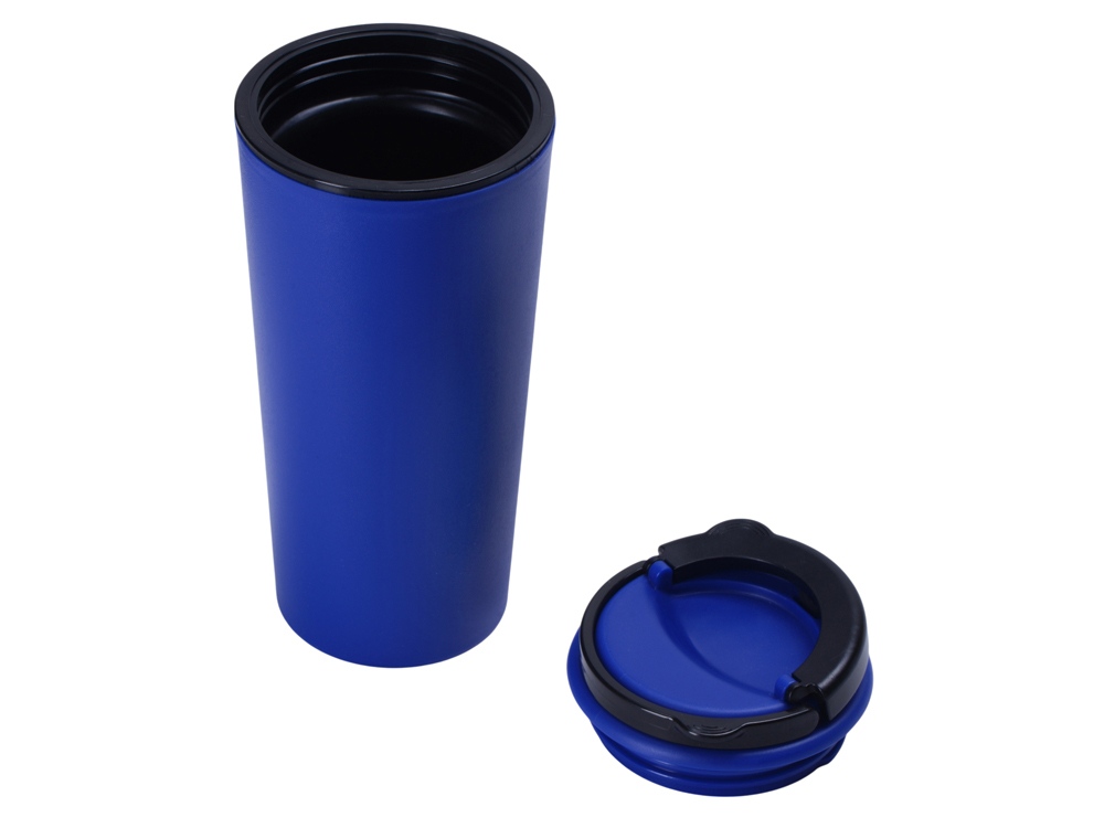 Стакан-тамблер Moment с кофейной крышкой, 350 мл, синий-1