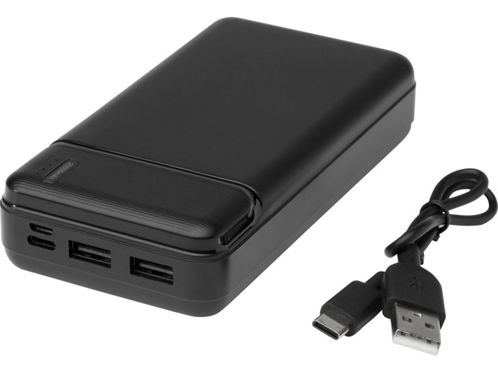 Портативное зарядное устройство Loop емкостью 20 000 мАч, сплошной черный-4